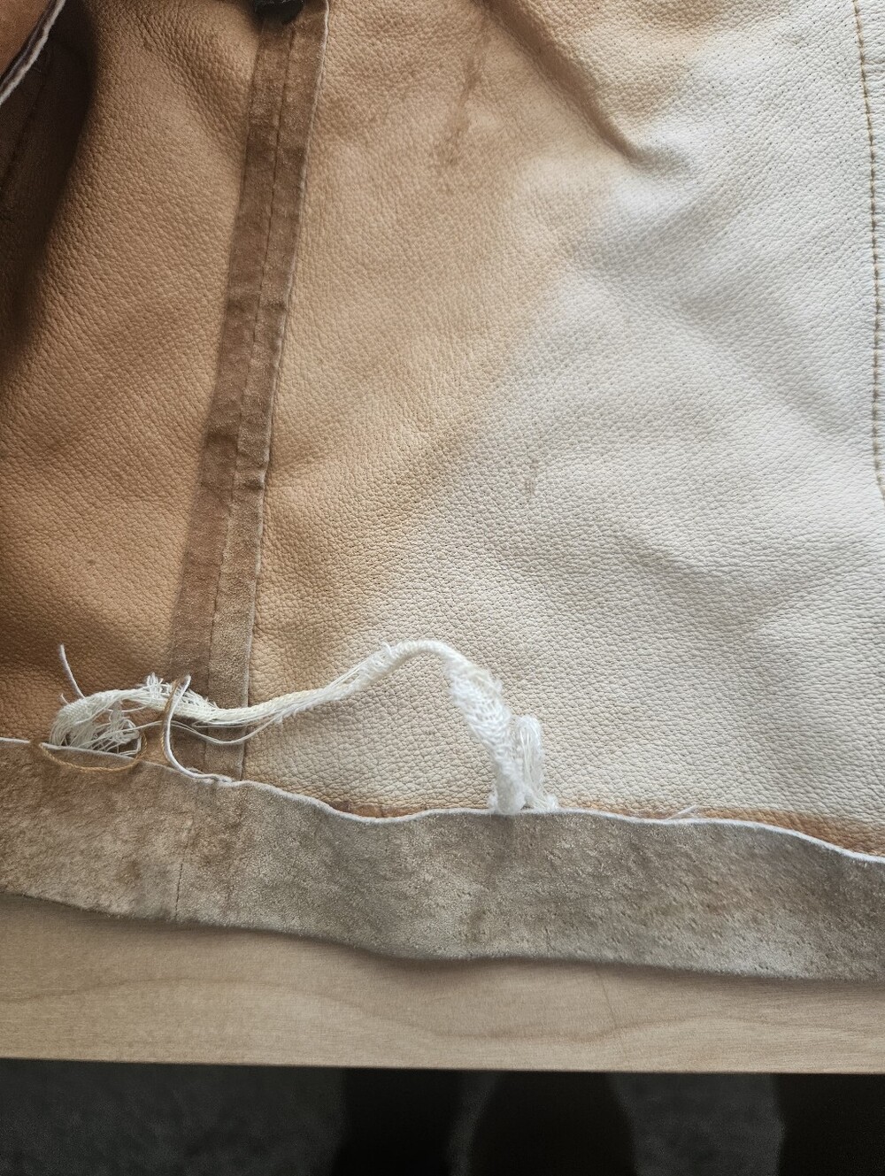 Vtg Lauren Ralph Lauren 100% Genuine Leather Suede Fringe Jacket Tan Western S/M - Picture 13 of 15